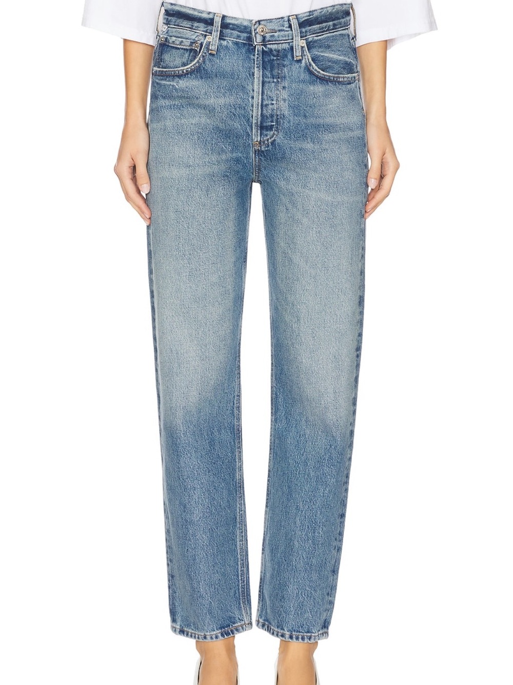 Citizens Of Humanity Blaine Mid Rise Straight Leg Jeans in Perri